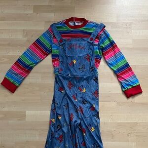 Chucky Halloween Custome with Denim Overalls